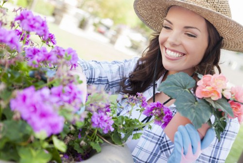 Eco-friendly sustainable garden with native plants and smart irrigation